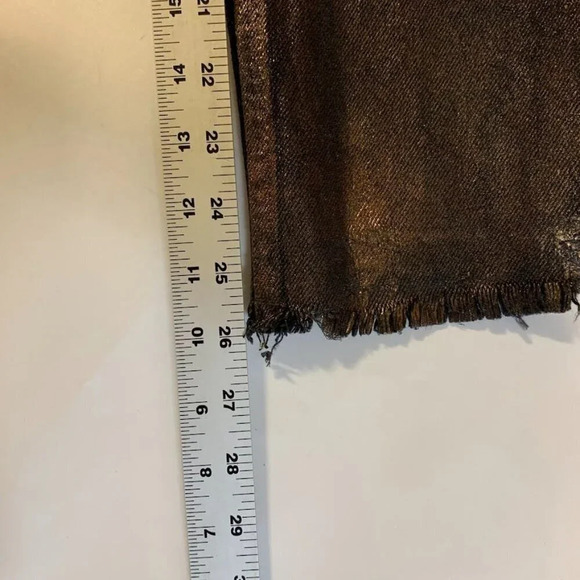 We‎ the Free Women's Maggie Metallic Rose Coated Distressed Hem Jeans SIze 30 - Picture 13 of 13